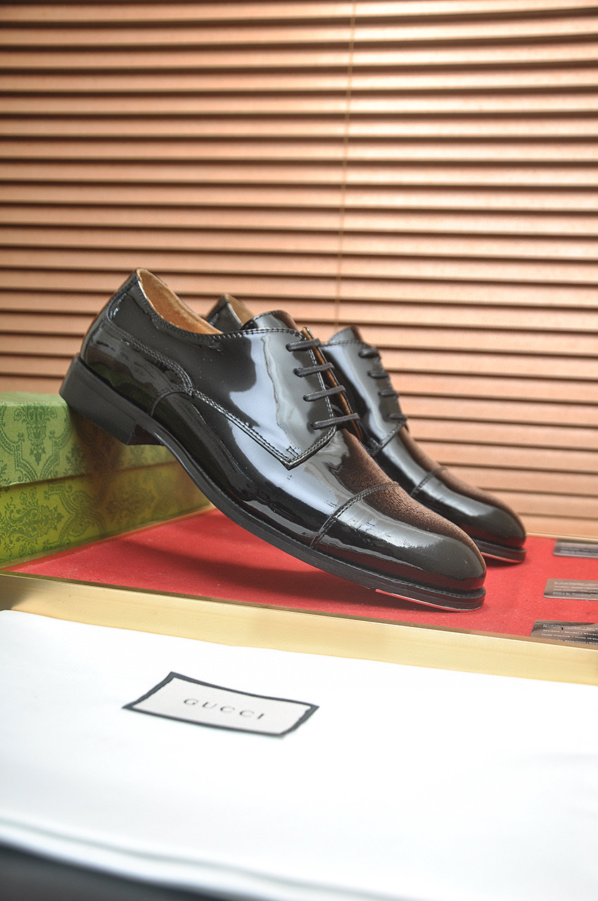 GUCCI 구찌 남성 광택 가죽 더비 슈즈 2