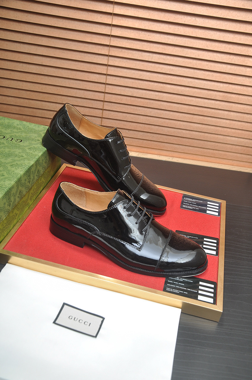 GUCCI 구찌 남성 광택 가죽 더비 슈즈 6