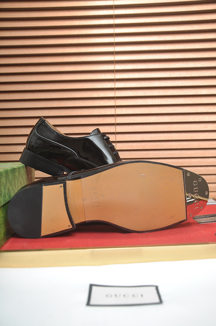 GUCCI 구찌 남성 광택 가죽 더비 슈즈 7