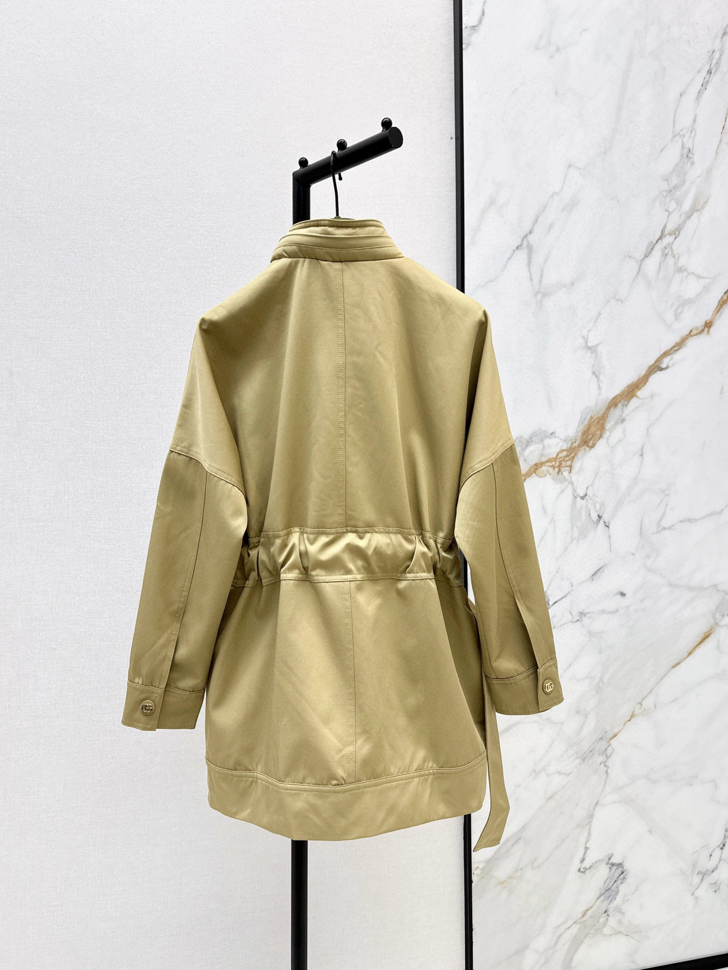 Gucci 구찌 베이지 벨티드 후드 미들 코트 18