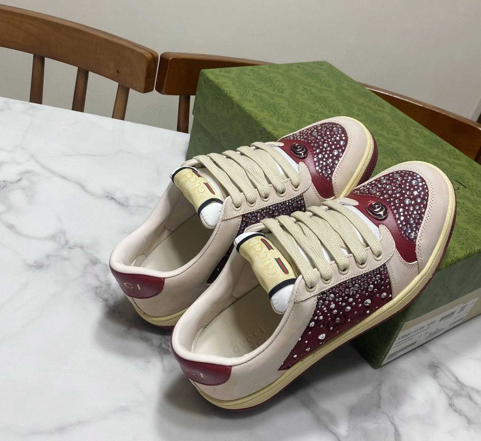 Gucci 구찌 블랙 스팽글 로고 스니커즈 7