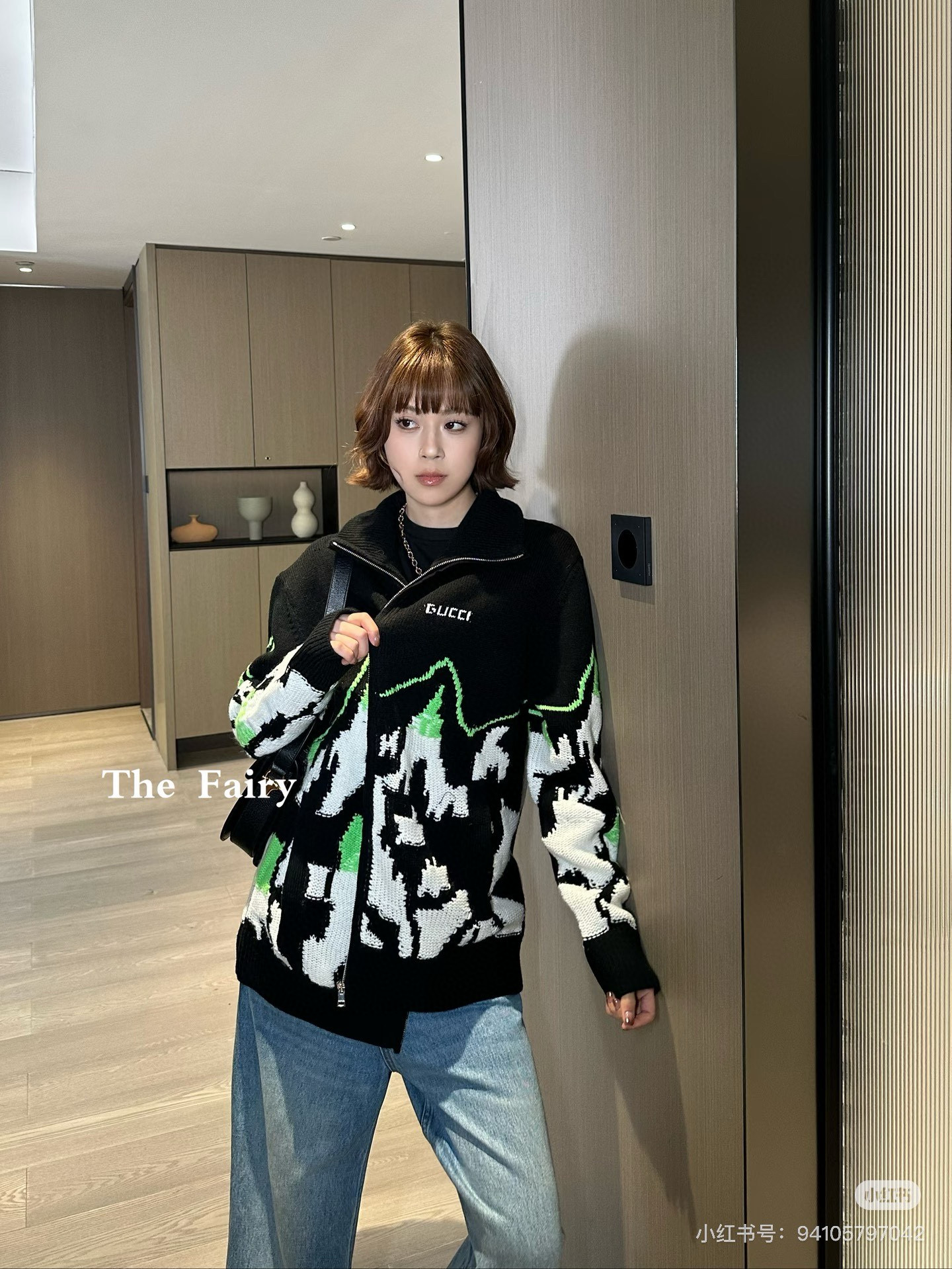 Gucci 구찌 그린 마운틴 패턴 집업 니트 가디건 2