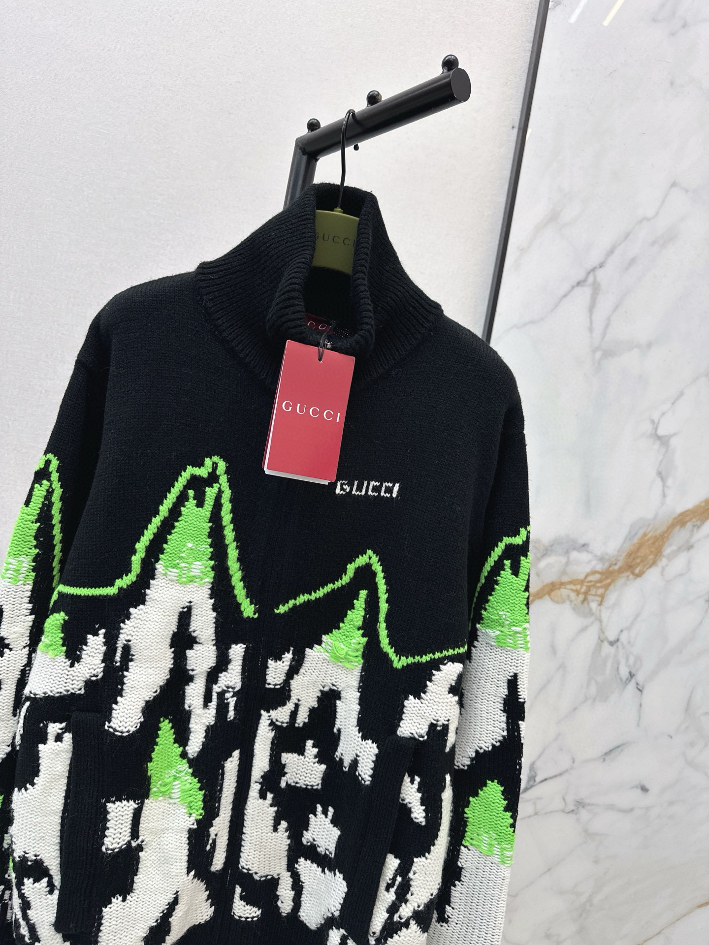 Gucci 구찌 그린 마운틴 패턴 집업 니트 가디건 12