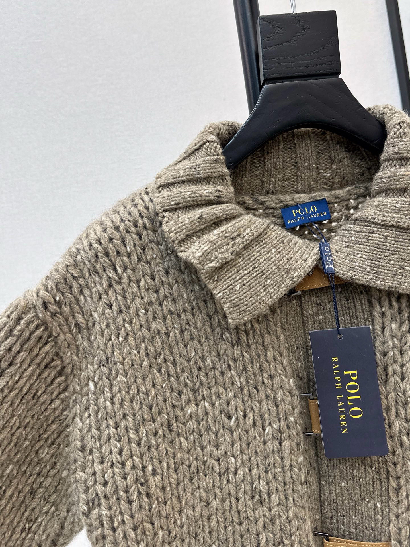 RALPH LAUREN 크롭 핸드메이드 울 더플 니트 가디건 12