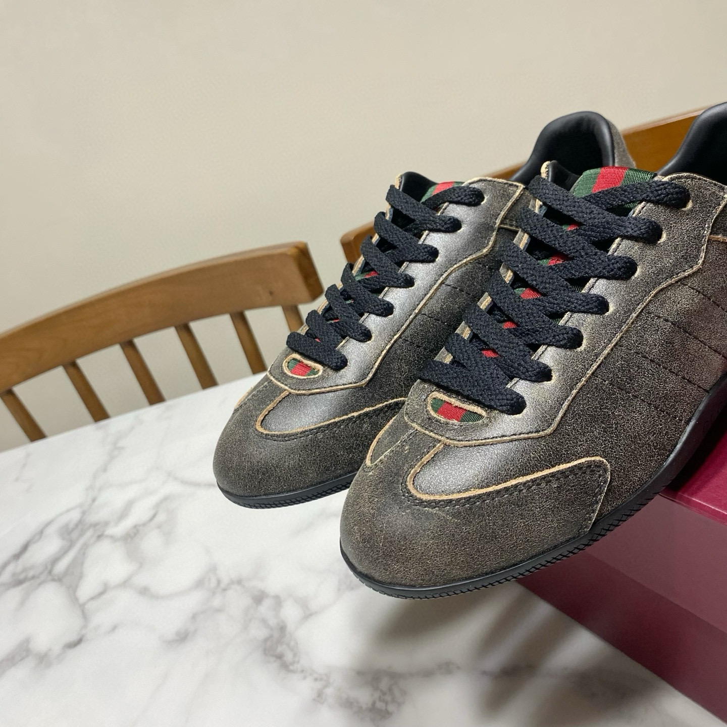 Gucci 구찌 Shift 시리즈 레트로 독일군 스니커즈 6