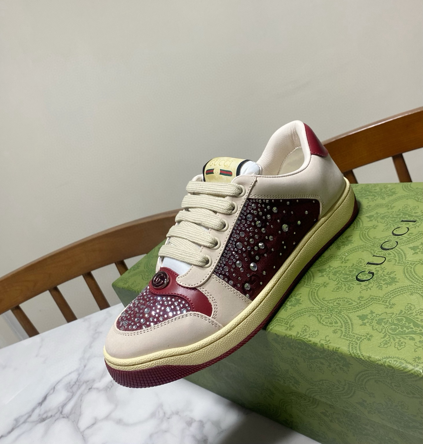 Gucci 구찌 블랙 스팽글 로고 스니커즈 6