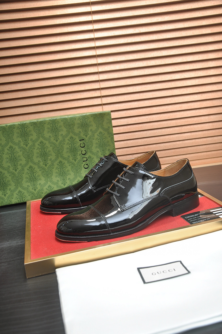 GUCCI 구찌 남성 광택 가죽 더비 슈즈 3