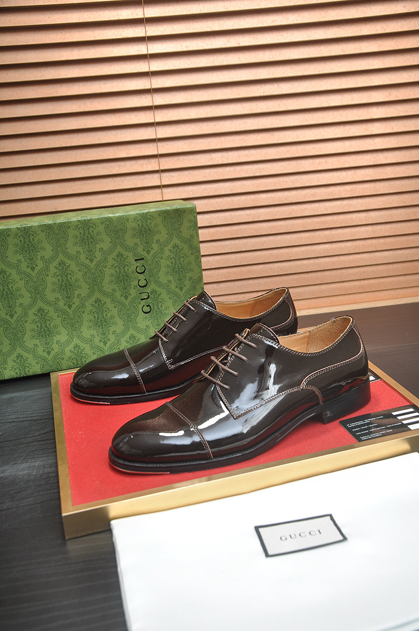 GUCCI 구찌 남성 유광 가죽 더비 슈즈 3