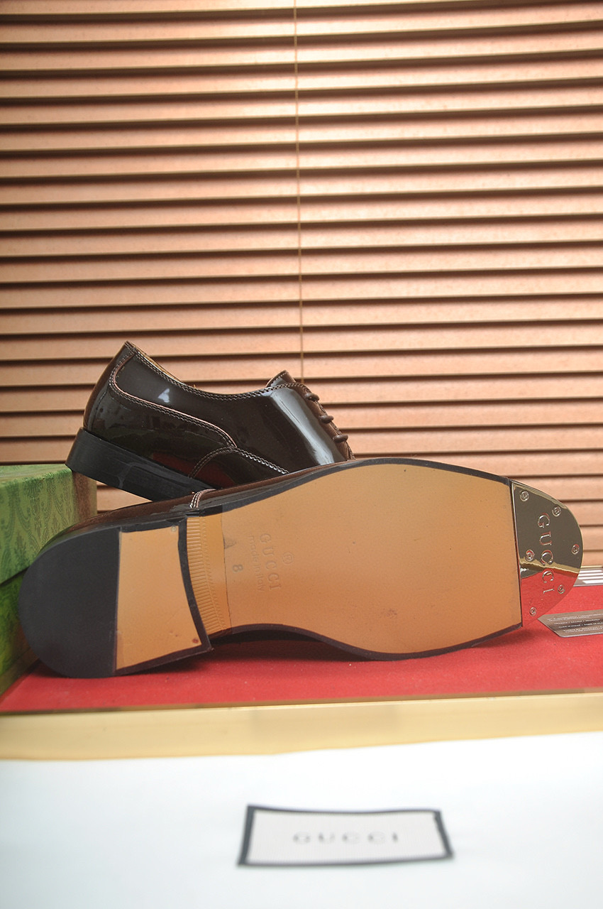 GUCCI 구찌 남성 유광 가죽 더비 슈즈 7