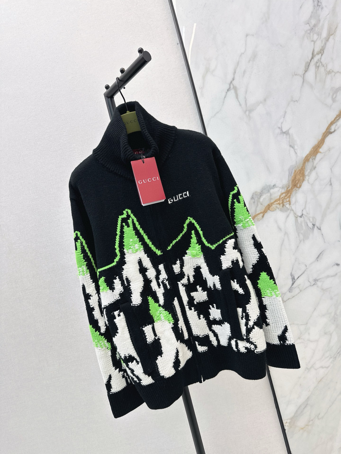Gucci 구찌 그린 마운틴 패턴 집업 니트 가디건 11