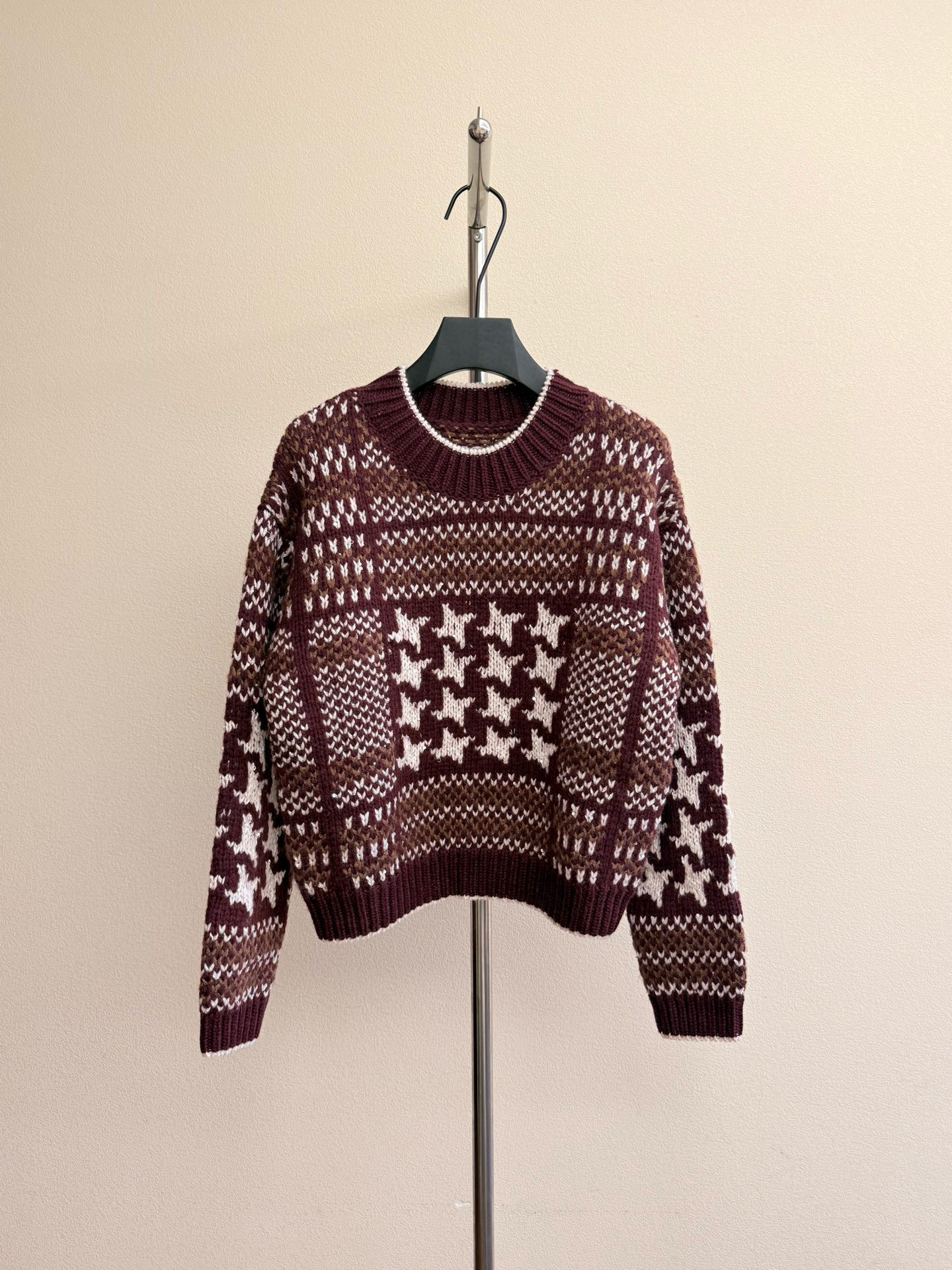 Brunello Cucinelli 하운드투스 패턴 울 니트 스웨터 10