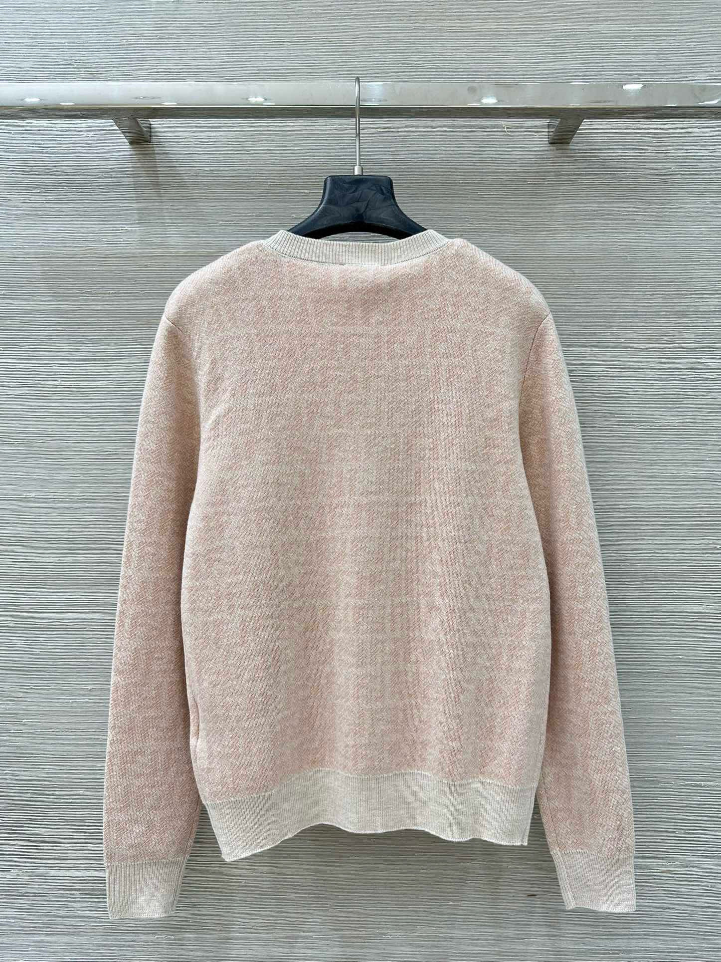 FENDI 펜디 핑크 라운드넥 FF 로고 니트 가디건 9