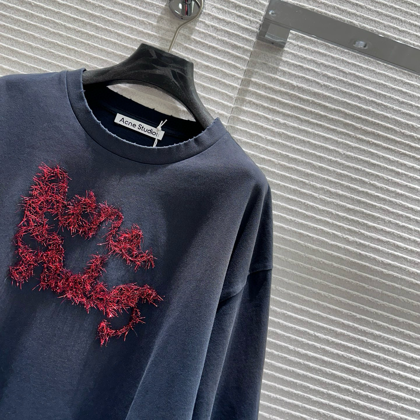 Acne Studios 레드 로고 자수 레이어드 티셔츠 7