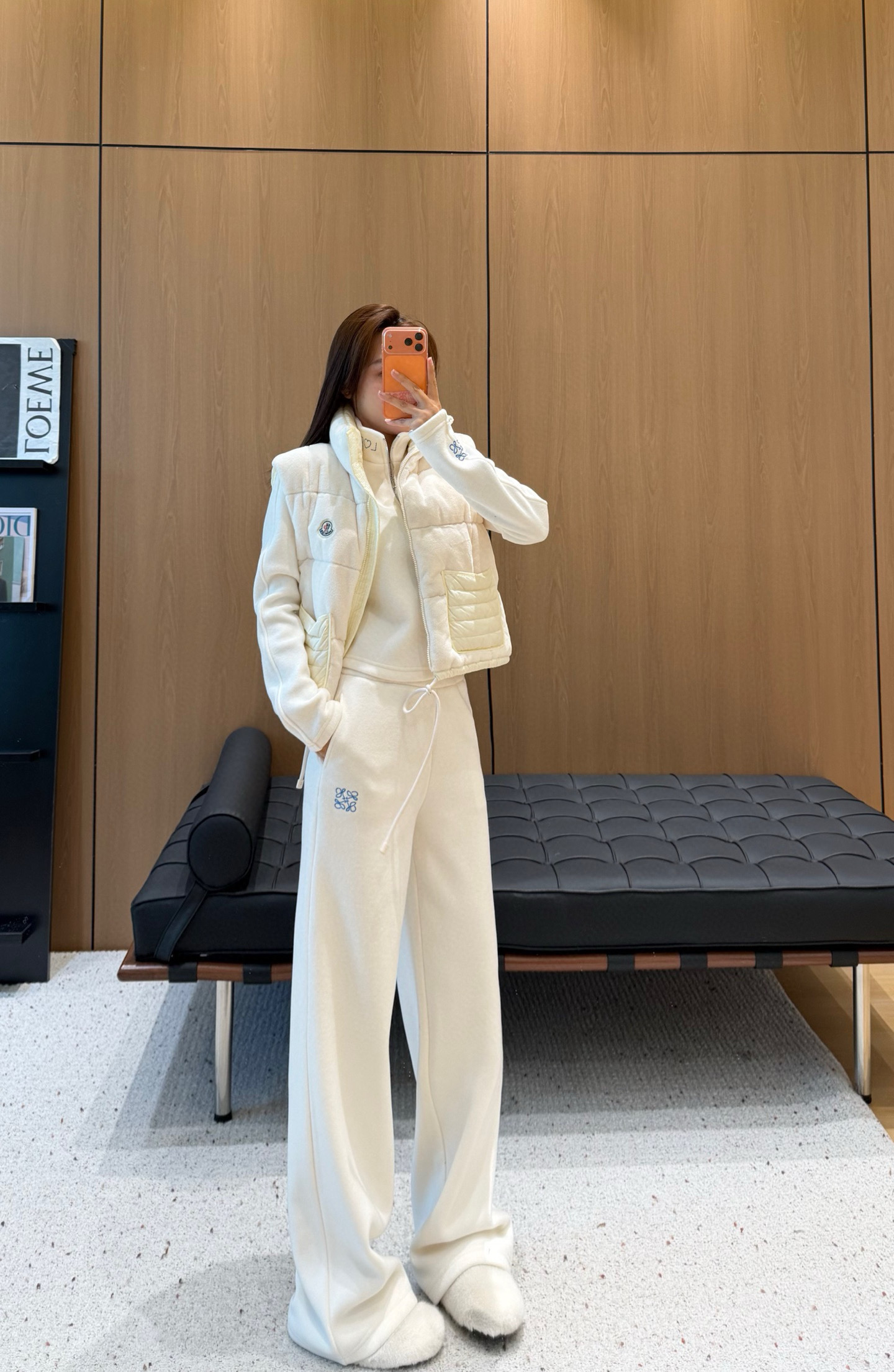 Loewe 로에베 겨울 플리스 하프집업 로고 트레이닝 세트 1