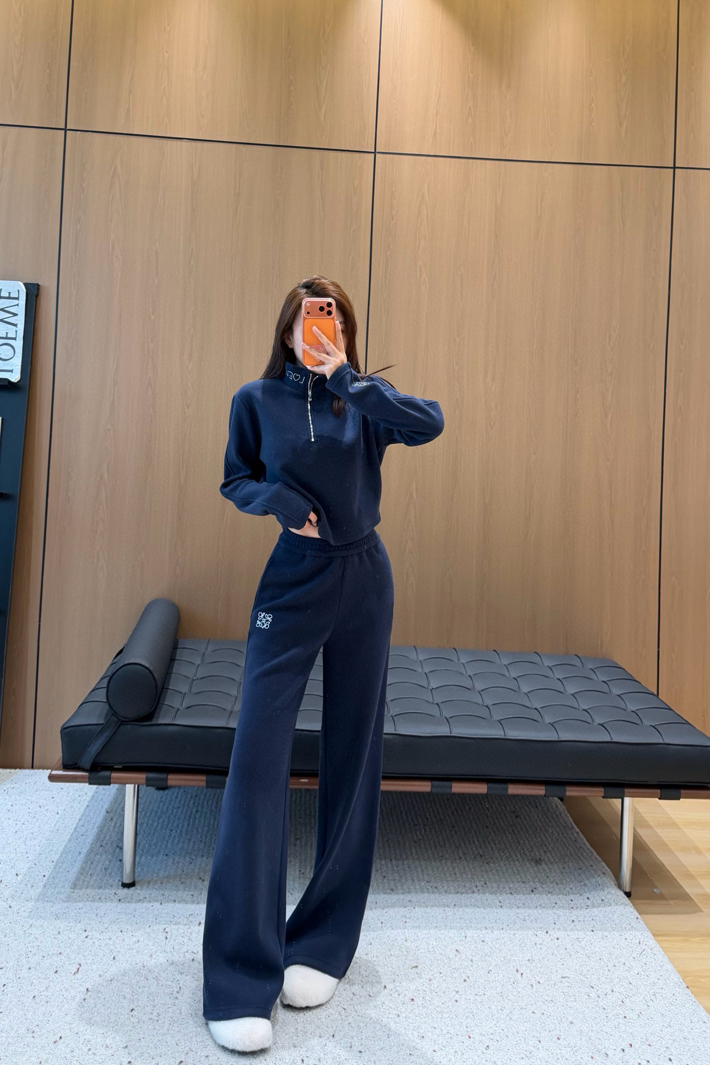 Loewe 로에베 겨울 플리스 하프집업 로고 트레이닝 세트 2