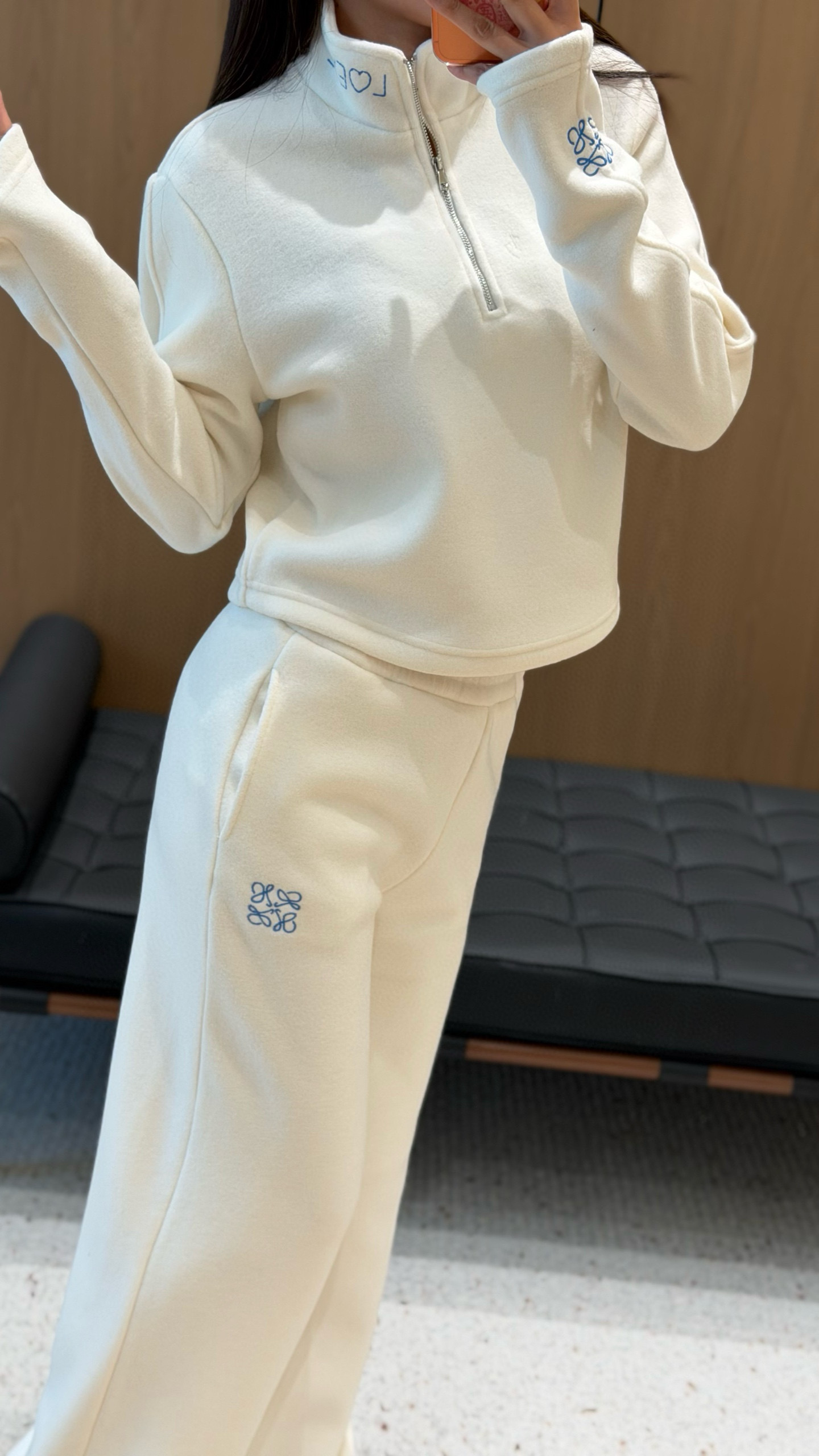 Loewe 로에베 겨울 플리스 하프집업 로고 트레이닝 세트 7