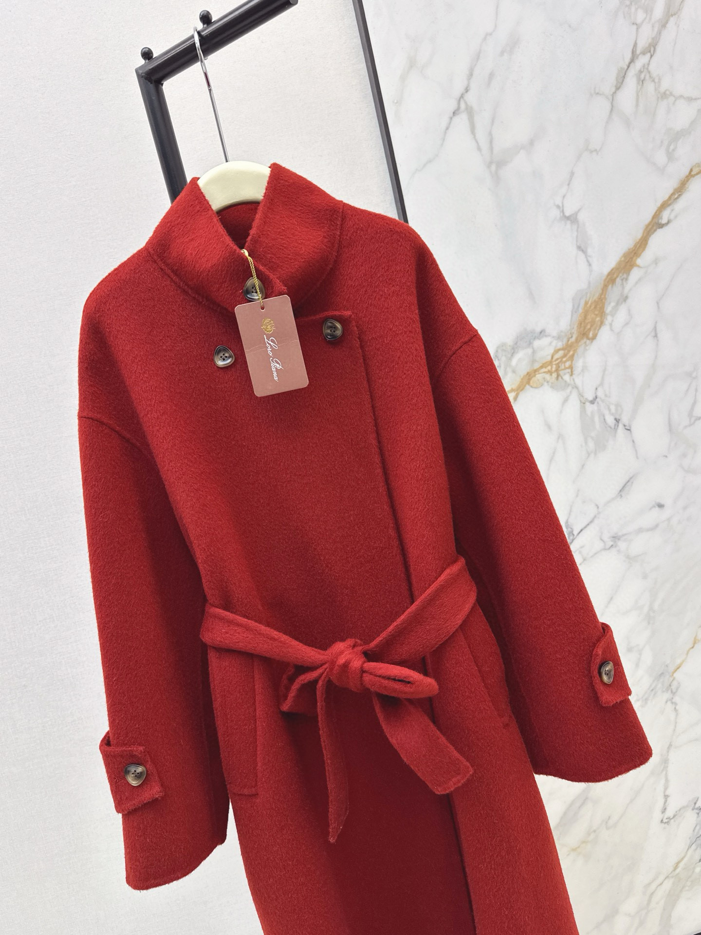 Loro Piana 로로피아나 레드 더블버튼 핸드메이드 롱 울코트 7