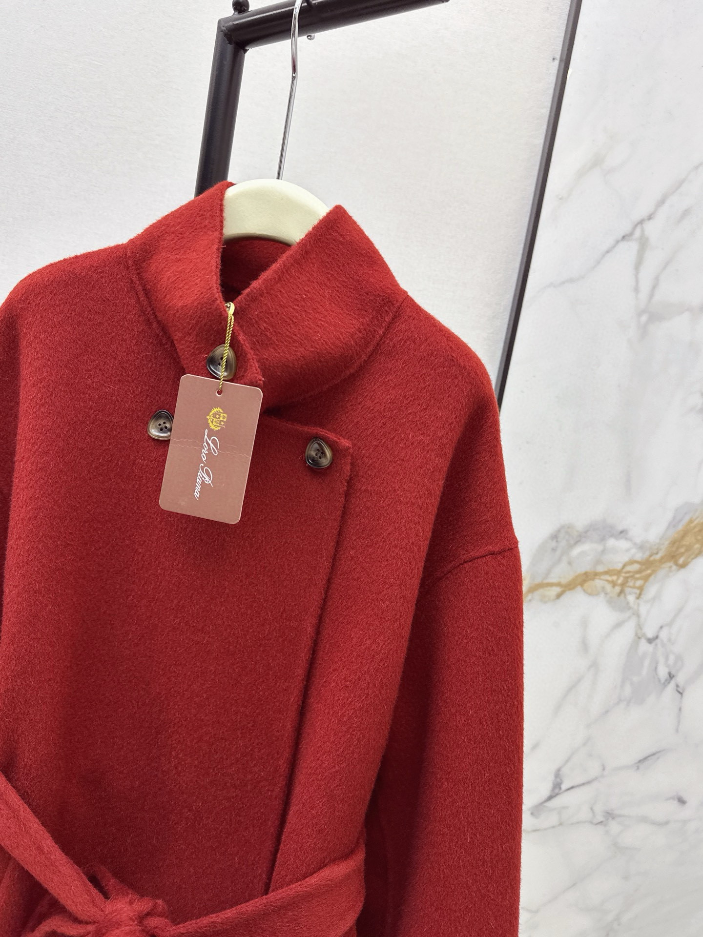 Loro Piana 로로피아나 레드 더블버튼 핸드메이드 롱 울코트 8