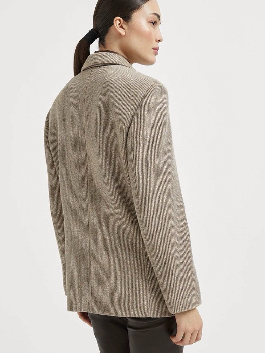 Brunello Cucinelli 니트 울 블렌드 허리 벨트 자켓 3