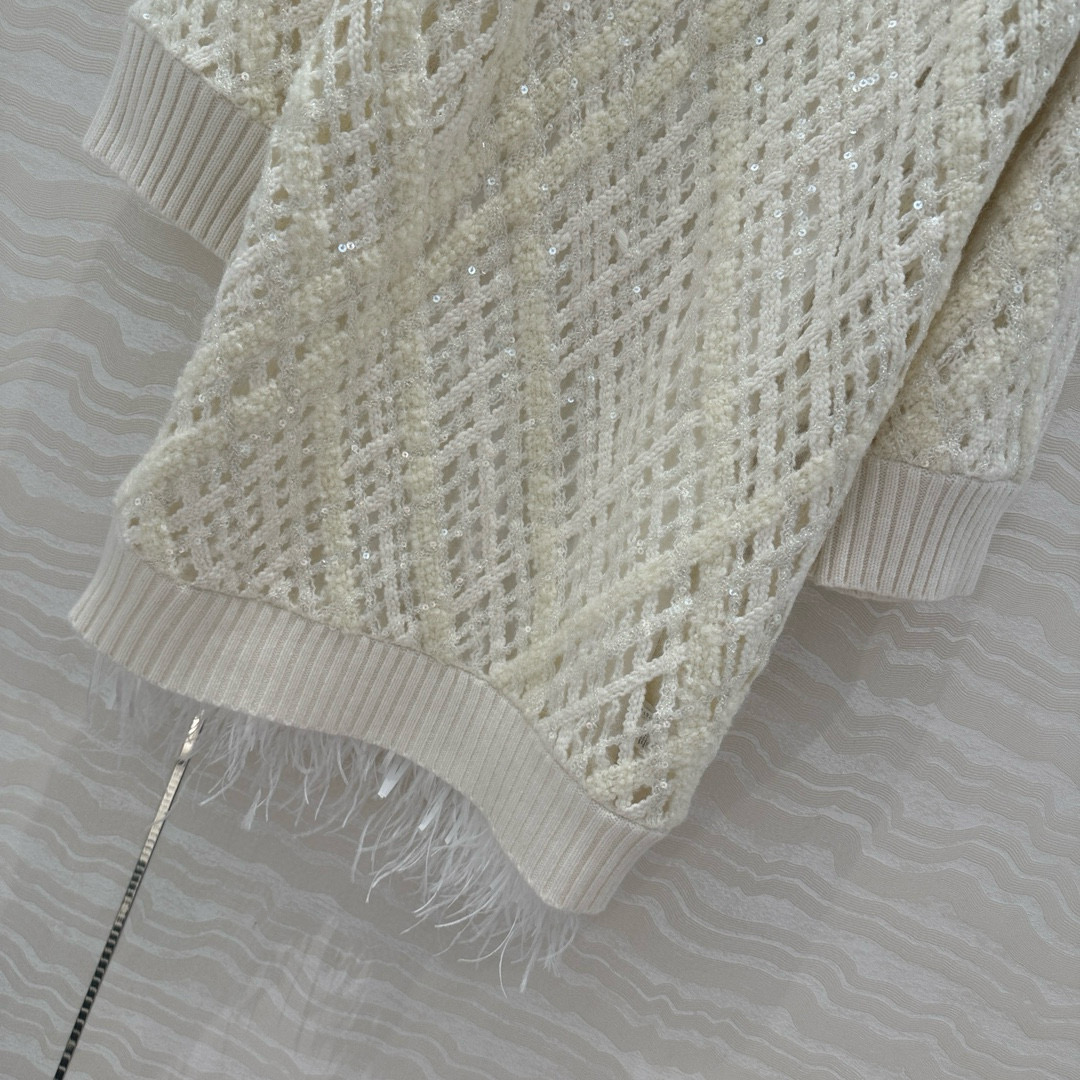 Brunello Cucinelli 브루넬로 쿠치넬리 시퀸 레이스 니트 원피스 16