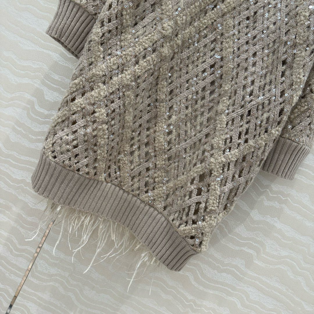 Brunello Cucinelli 브루넬로 쿠치넬리 시퀸 레이스 니트 원피스 29