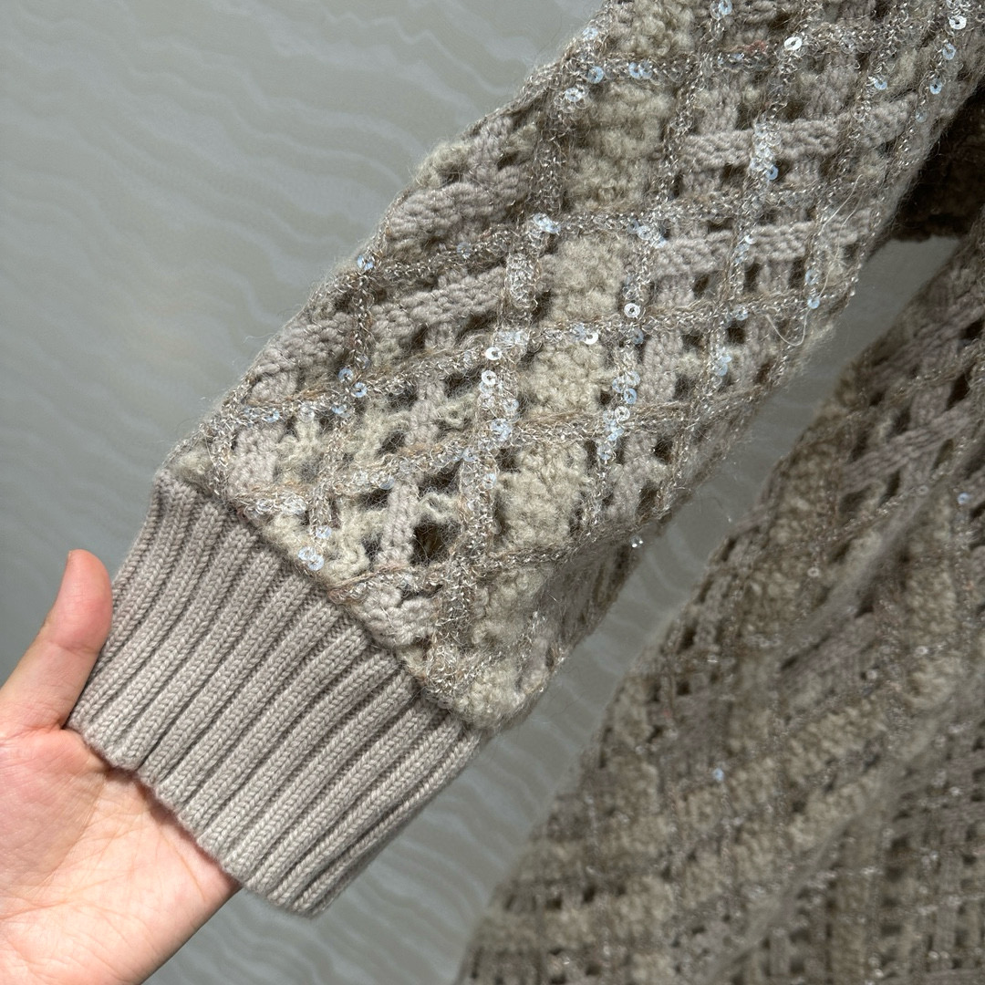 Brunello Cucinelli 브루넬로 쿠치넬리 시퀸 레이스 니트 원피스 30