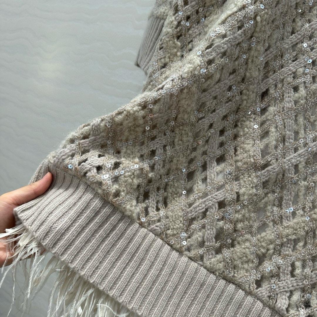 Brunello Cucinelli 브루넬로 쿠치넬리 시퀸 레이스 니트 원피스 31