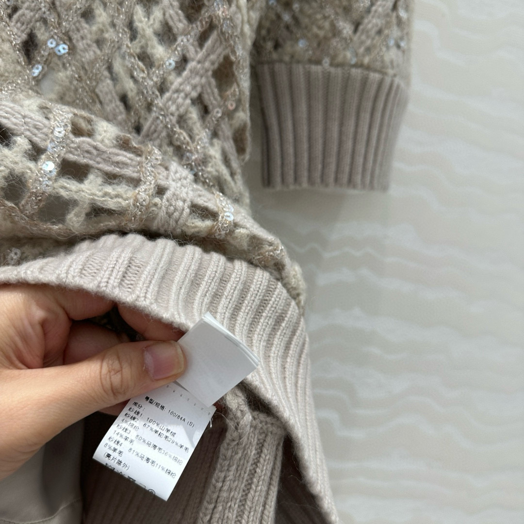 Brunello Cucinelli 브루넬로 쿠치넬리 시퀸 레이스 니트 원피스 32