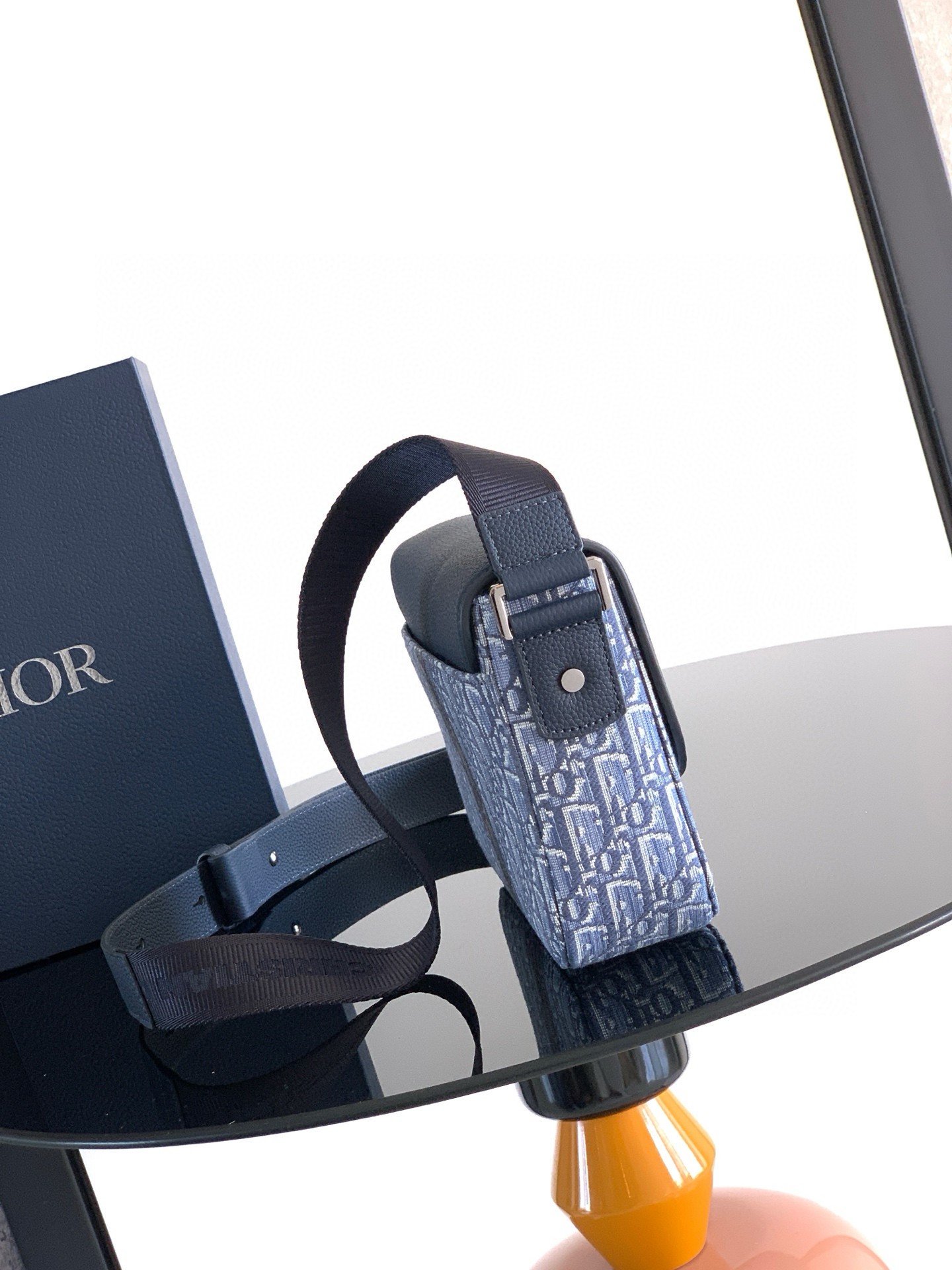 Christian Dior 오블리크 네이비 사들 플랩 백 3