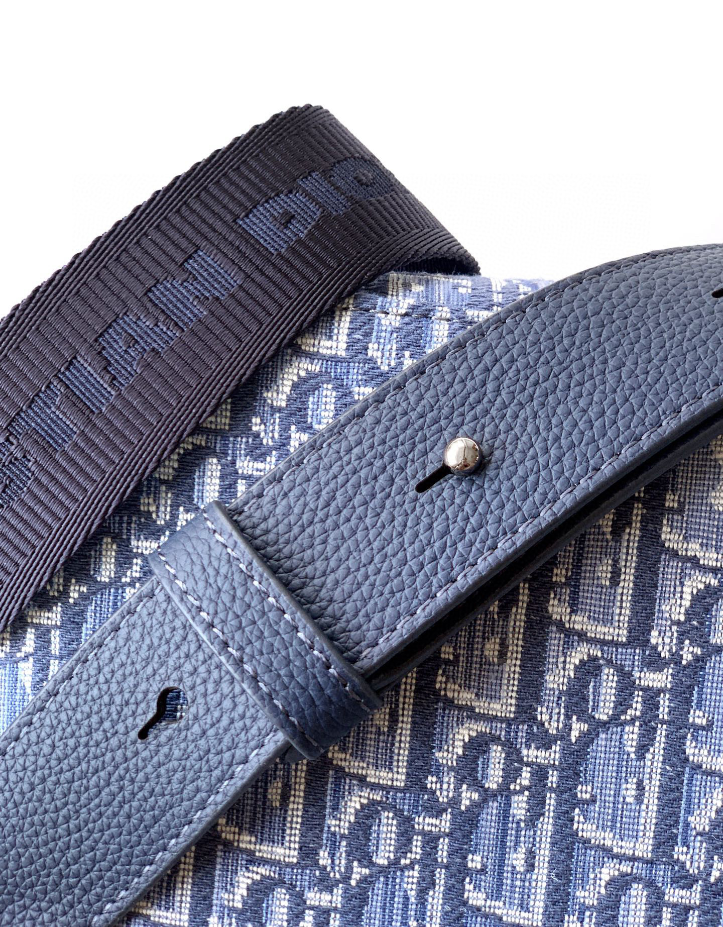 Christian Dior 오블리크 네이비 사들 플랩 백 8