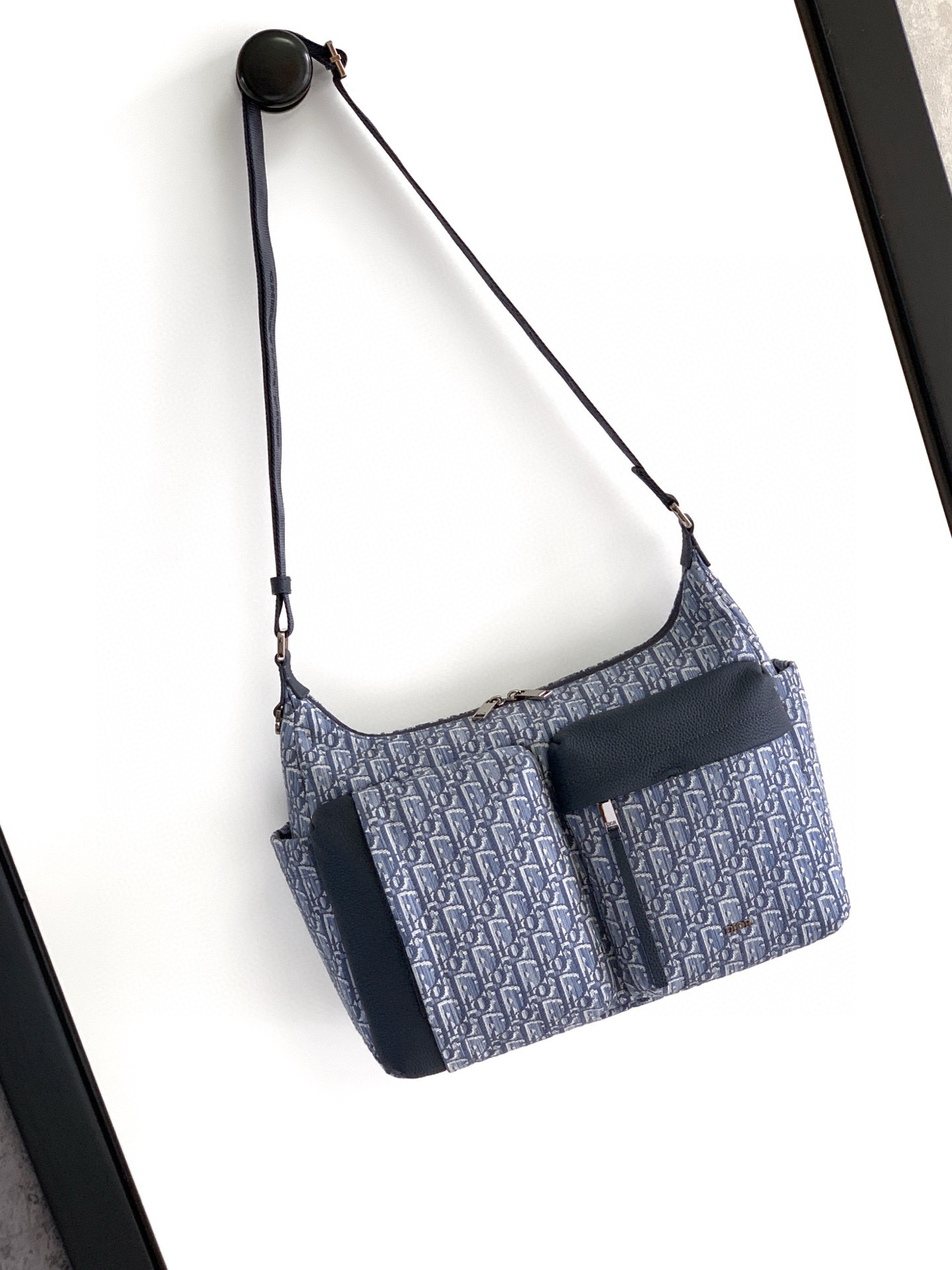 Christian Dior 라이더 소프트 오블리크 블루 메신저백 1