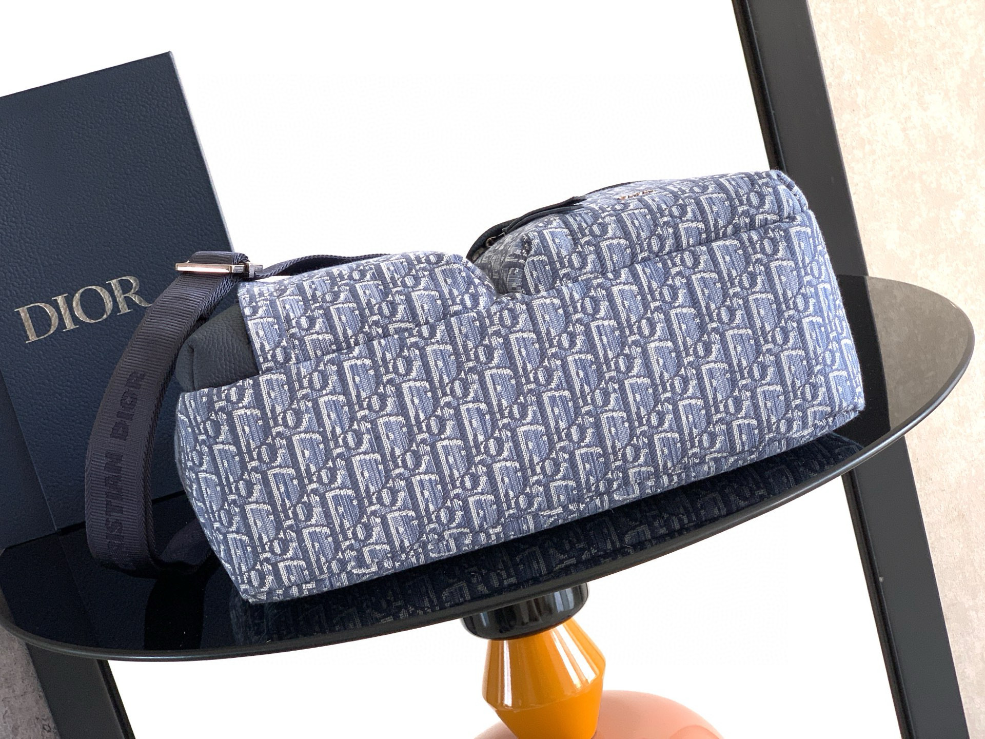 Christian Dior 라이더 소프트 오블리크 블루 메신저백 4