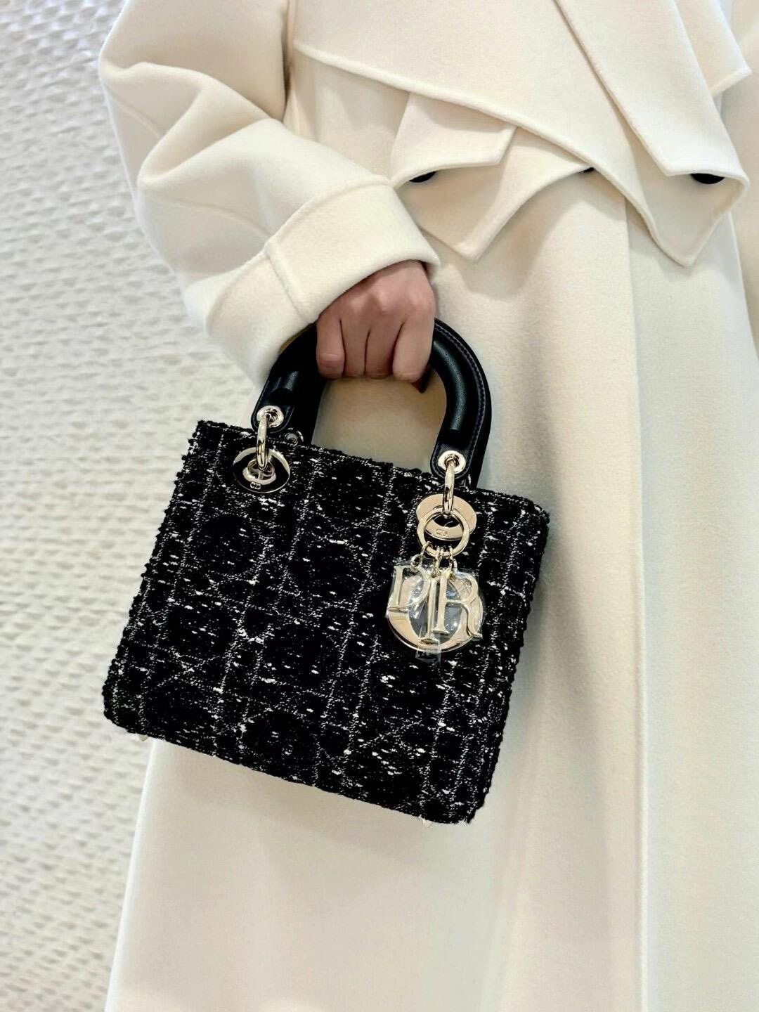 Dior 디올 Lady Dior My ABCDior 블랙 트위드 스몰 토트백 2