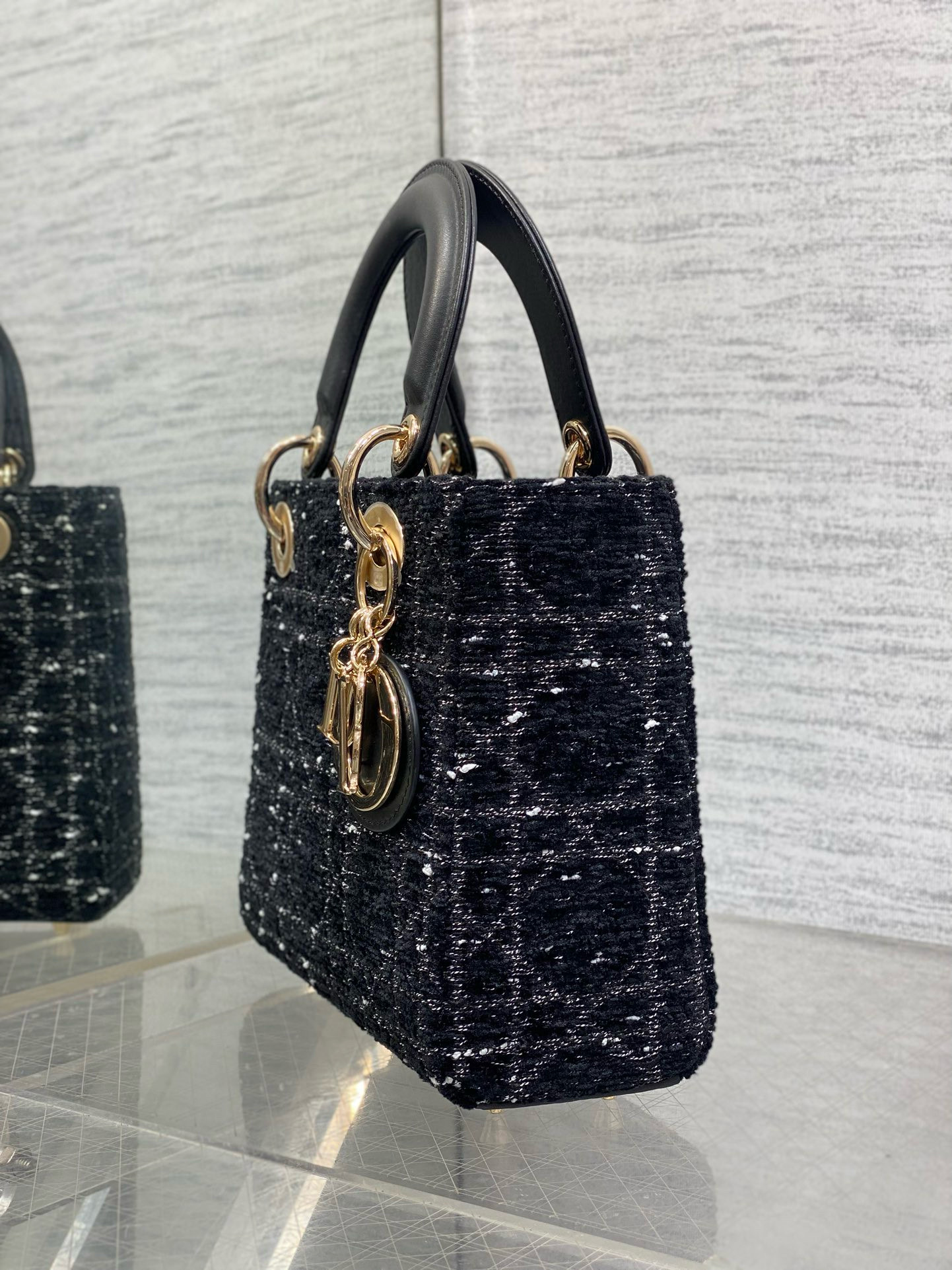 Dior 디올 Lady Dior My ABCDior 블랙 트위드 스몰 토트백 11