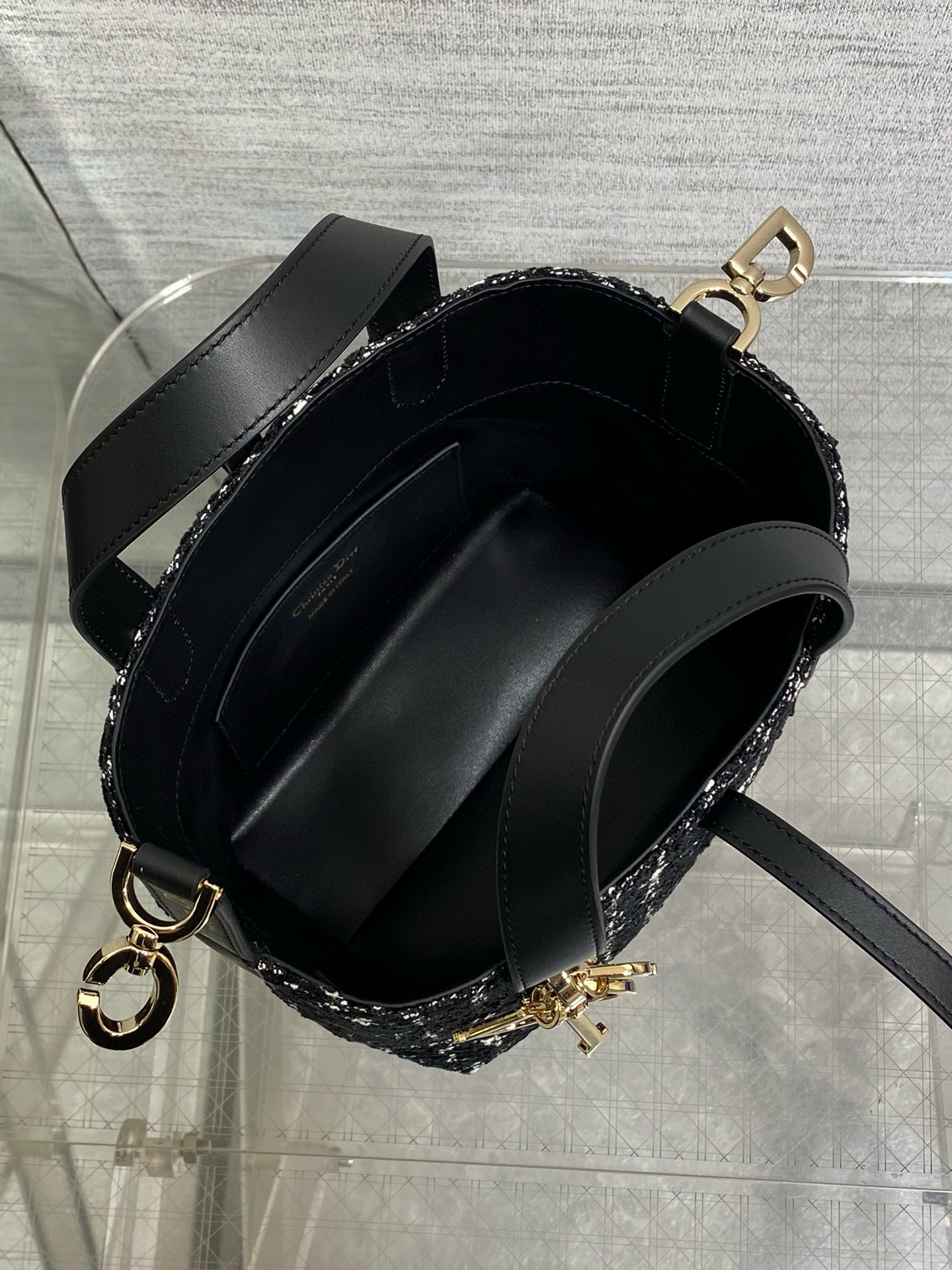 Dior 디올 Toujours 투쥬르 스몰 블랙 트위드 토트백 9