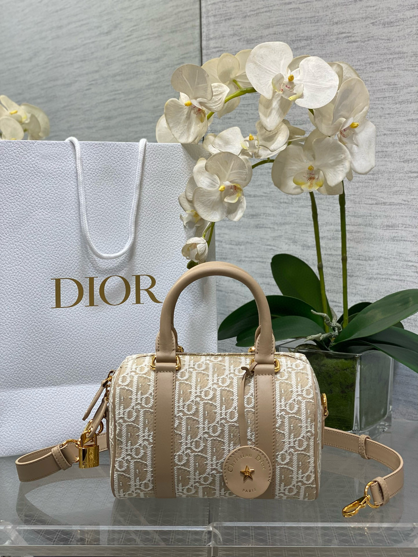 Christian Dior 그루브 20 오블리크 내추럴 베이지 보스턴 백 1