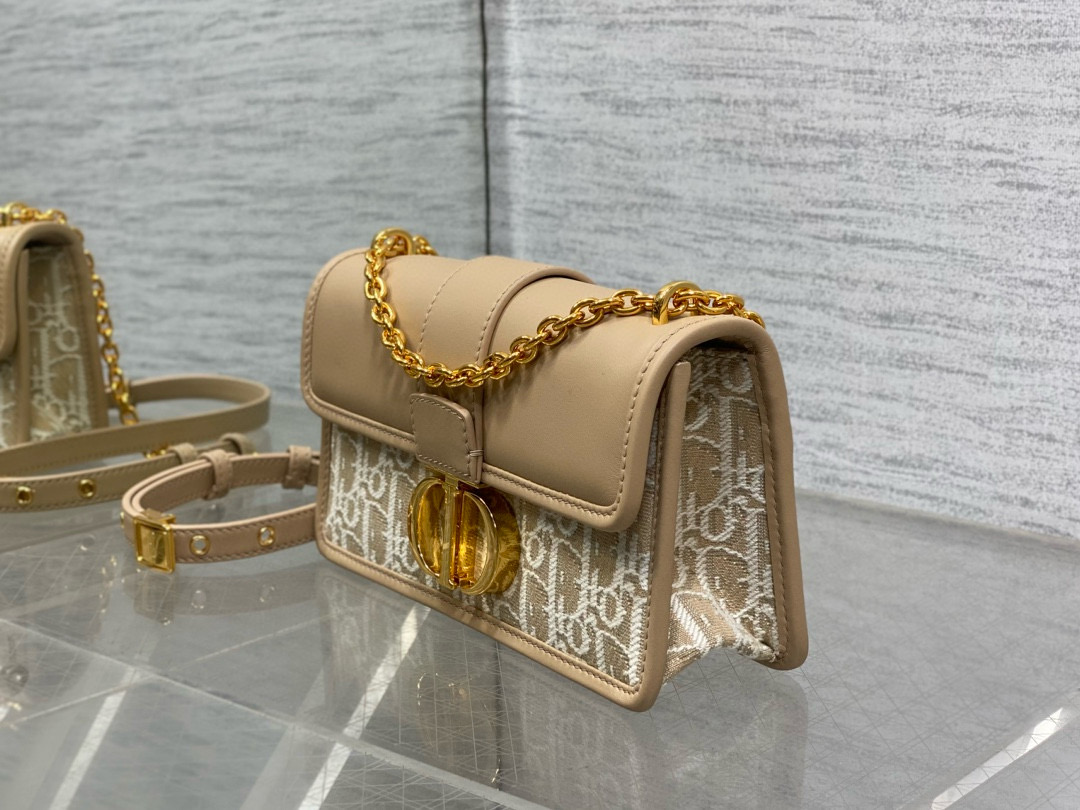 Dior 디올 Montaigne 몽테인 오블리크 베이지 체인 숄더백 6