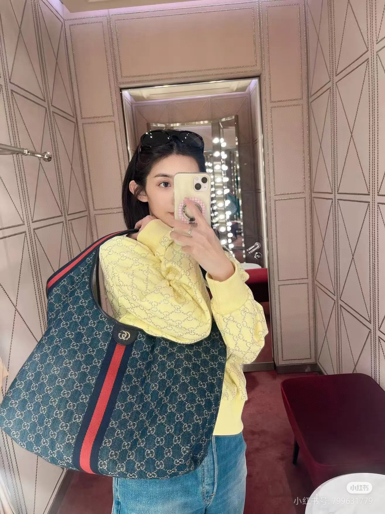 GUCCI 구찌 Giglio GG 패턴 캔버스 토트백 6