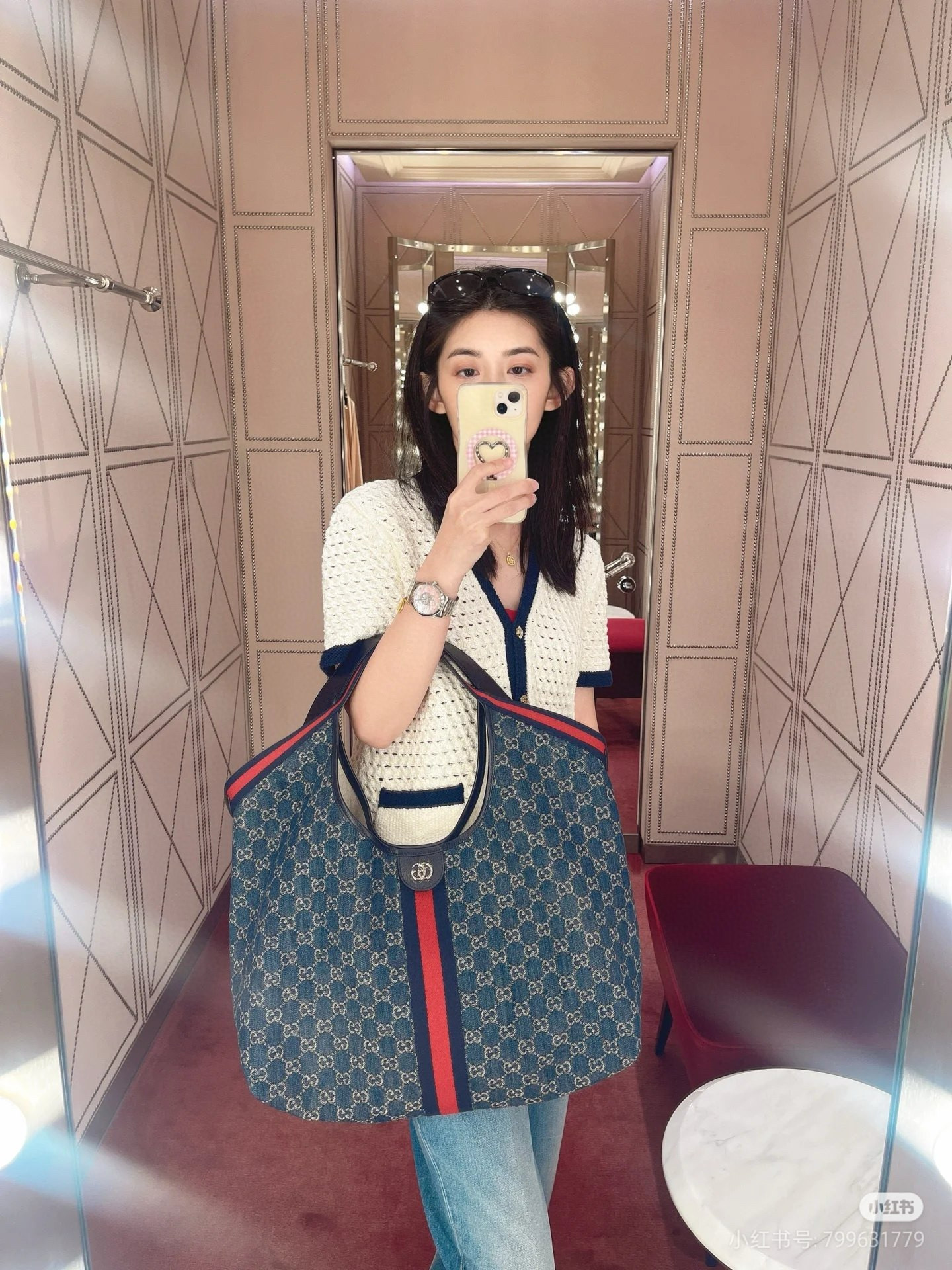 GUCCI 구찌 Giglio GG 패턴 캔버스 토트백 7