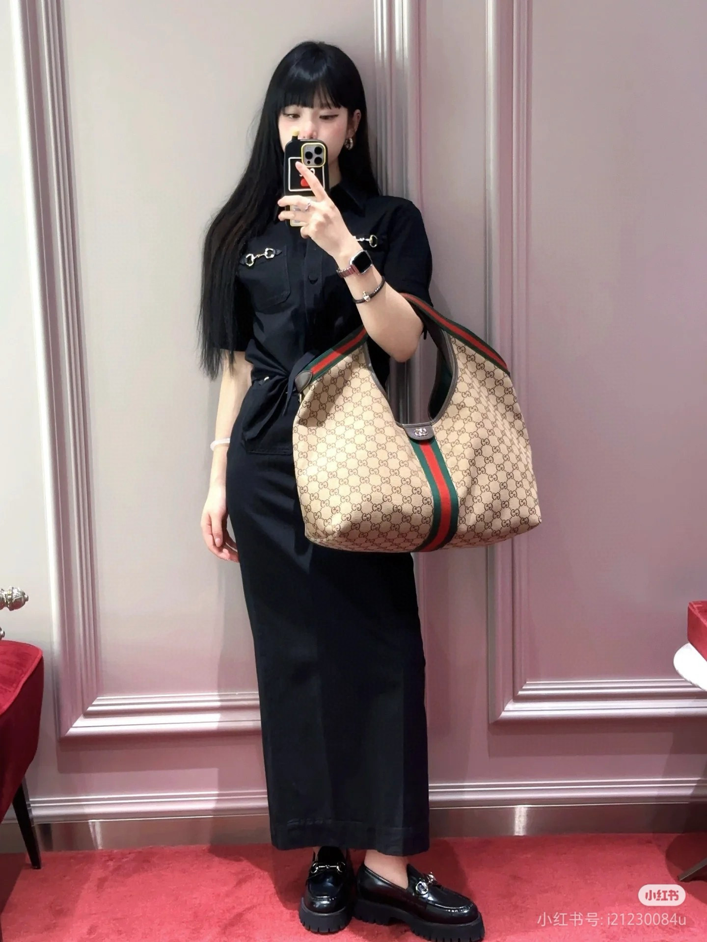 GUCCI 구찌 Giglio GG 패턴 캔버스 토트백 9