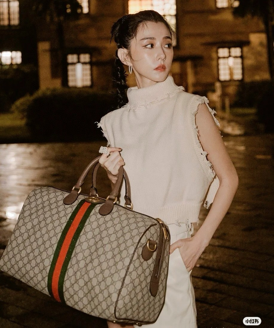 GUCCI 구찌 GG 수프림 웹 스트라이프 보스턴 여행가방 7