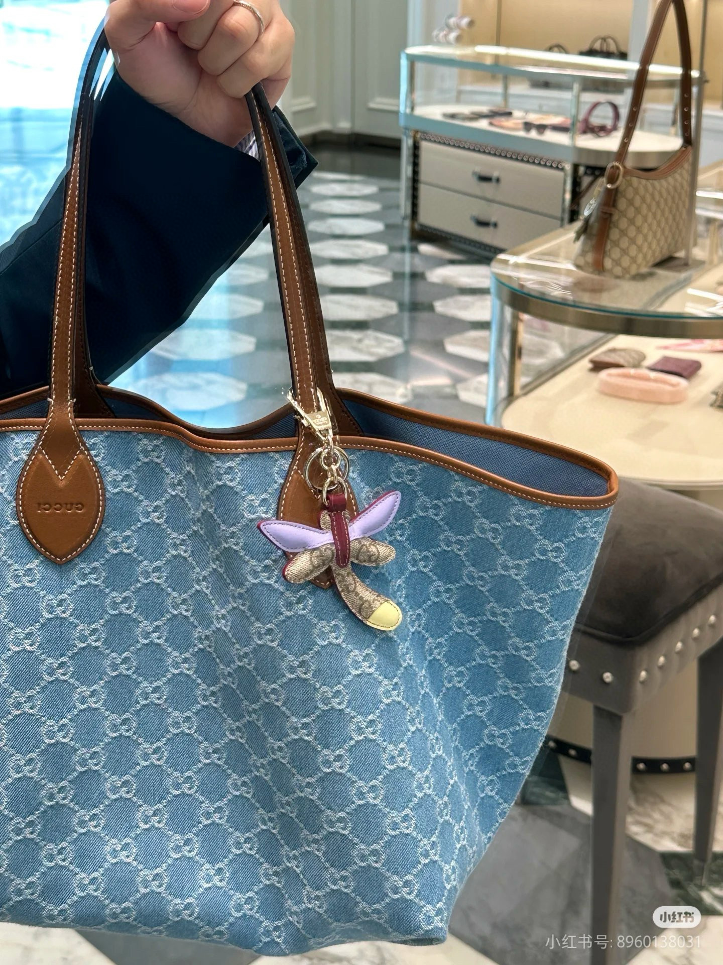 Gucci 구찌 Totissima 토티시마 GG 데님 라지 토트백 10