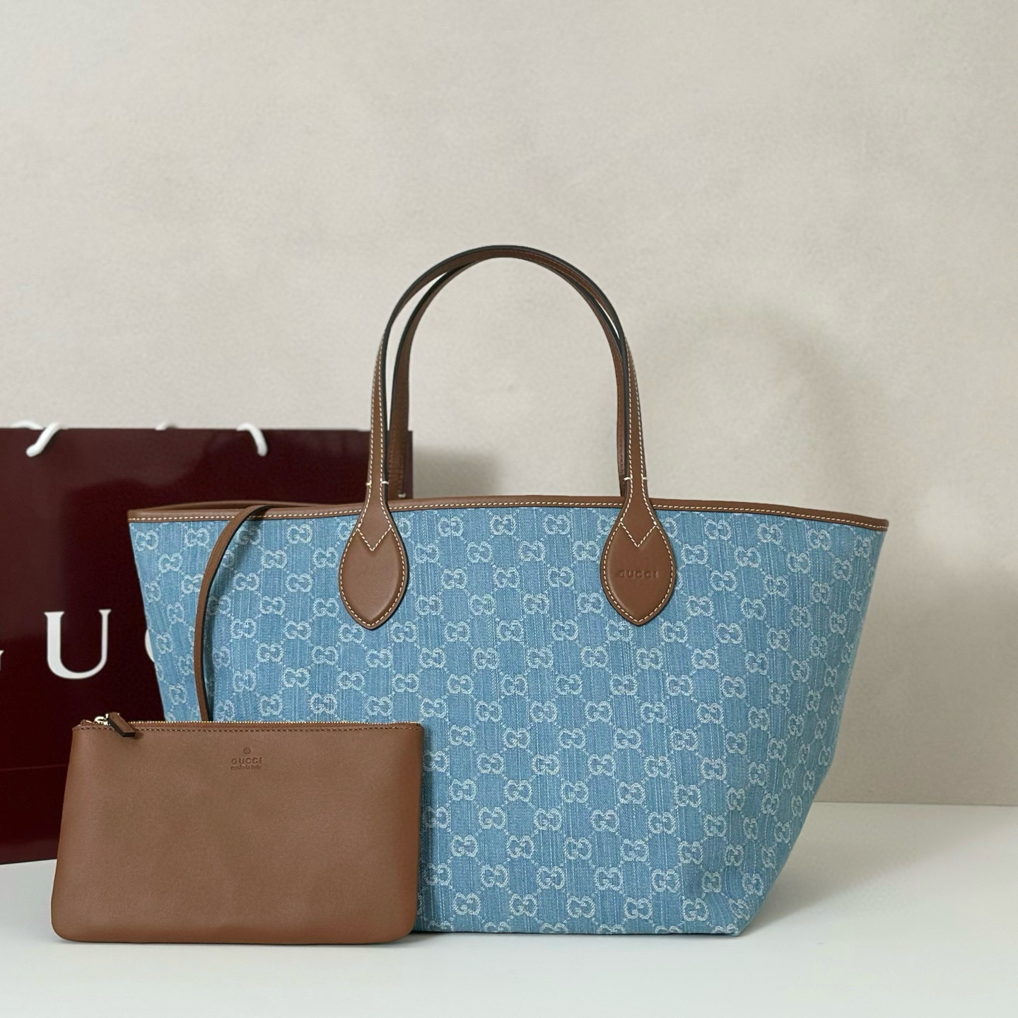 Gucci 구찌 Totissima 토티시마 GG 데님 라지 토트백 11