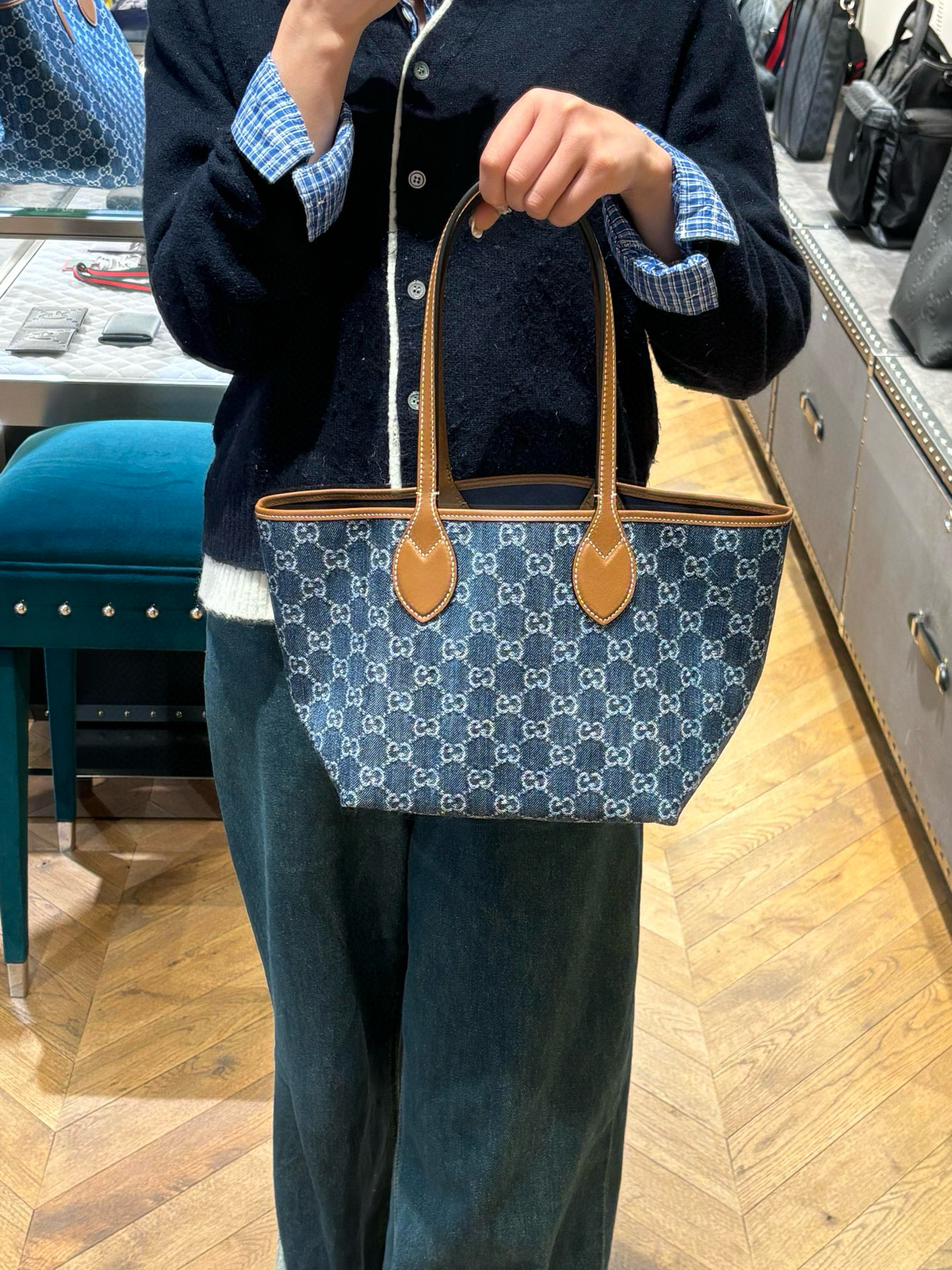 GUCCI 구찌 토티시마 GG 데님 스몰 토트백 14