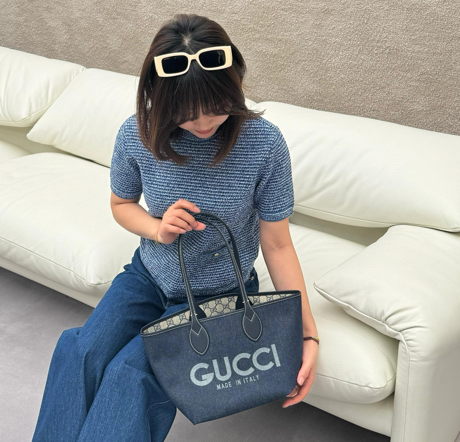 GUCCI 구찌 토티시마 GG 데님 스몰 토트백 14