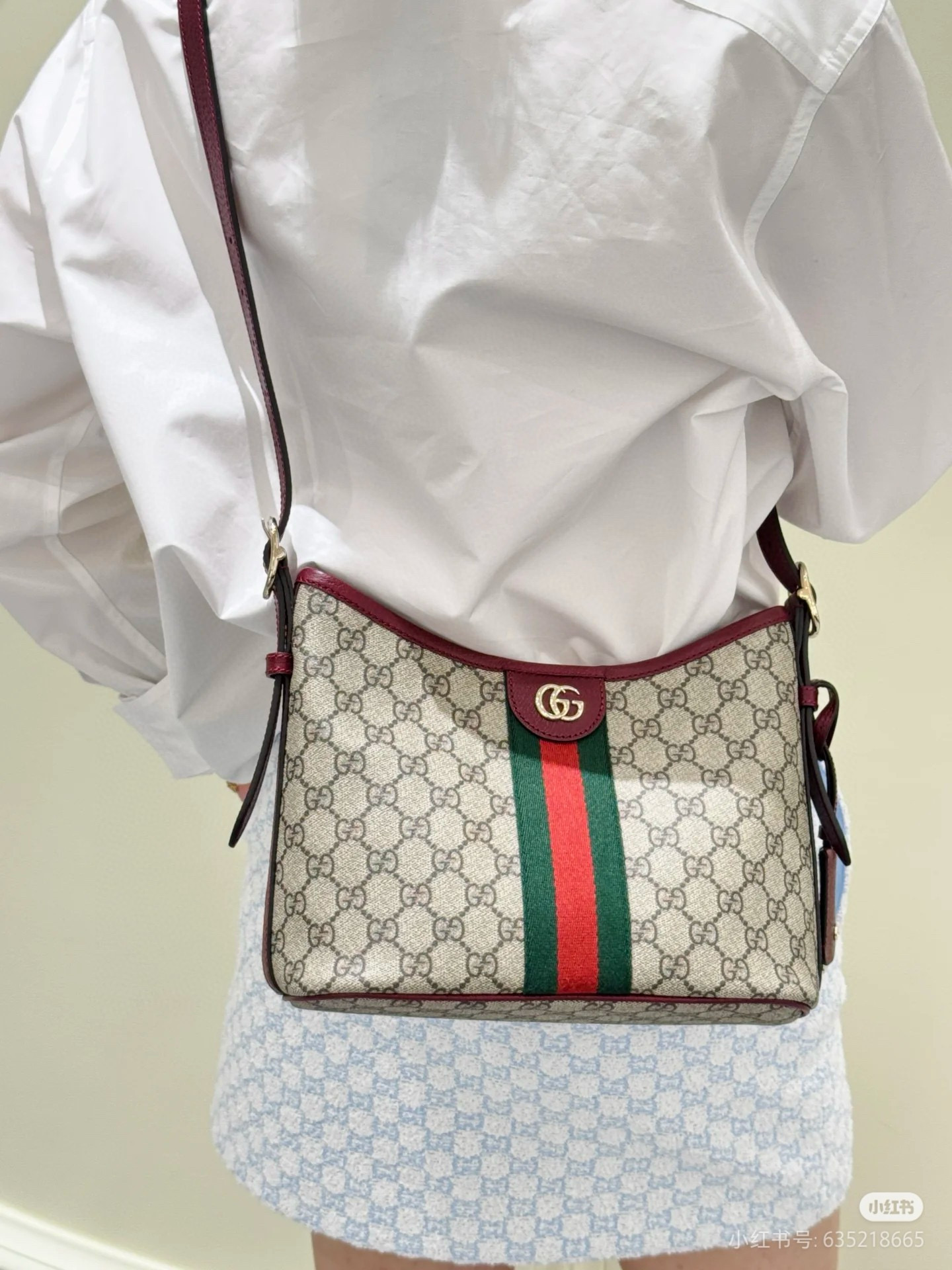 GUCCI 구찌 Ophidia 오피디아 GG 숄더백 와인레드 3