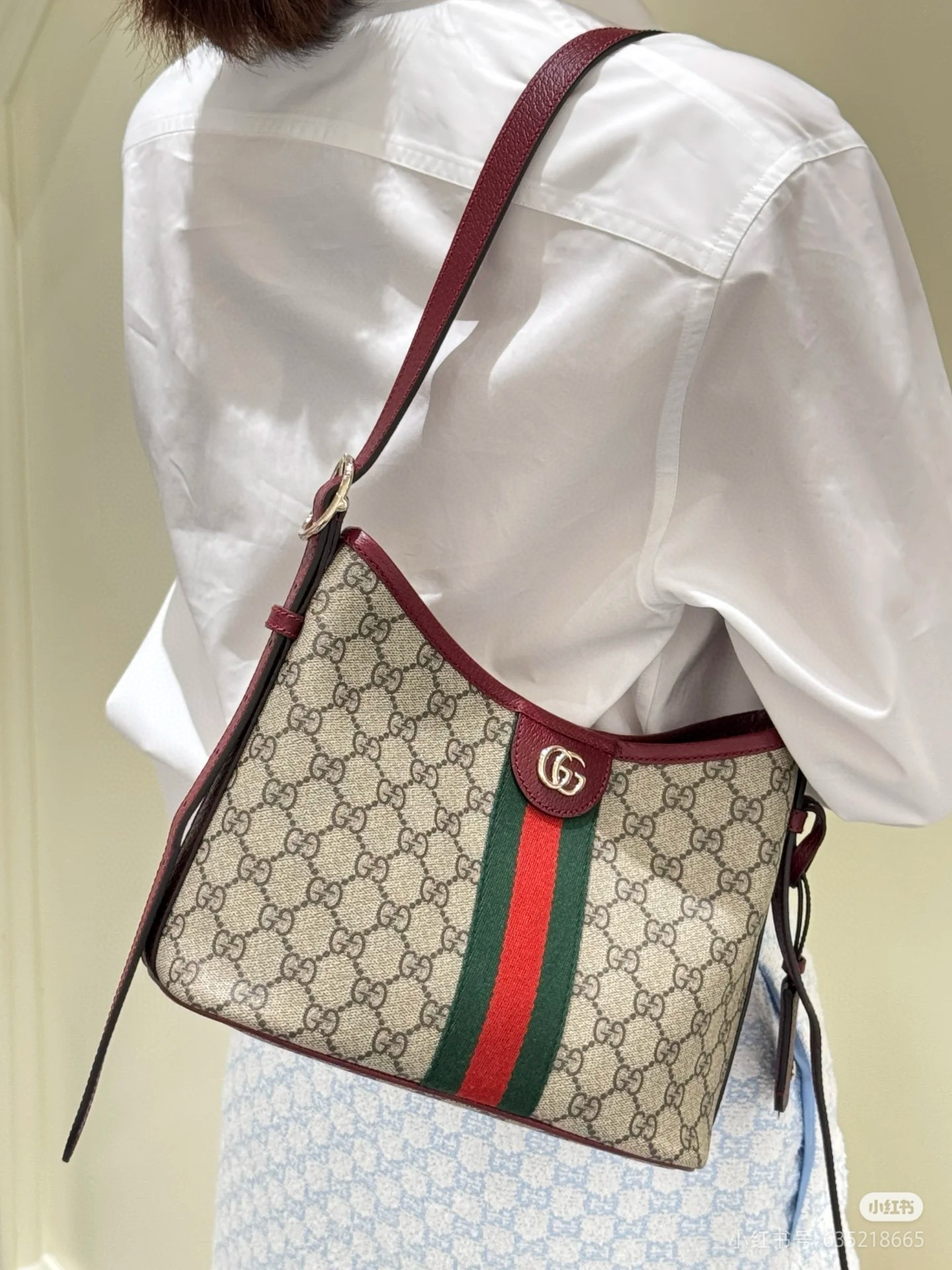 GUCCI 구찌 Ophidia 오피디아 GG 숄더백 와인레드 4