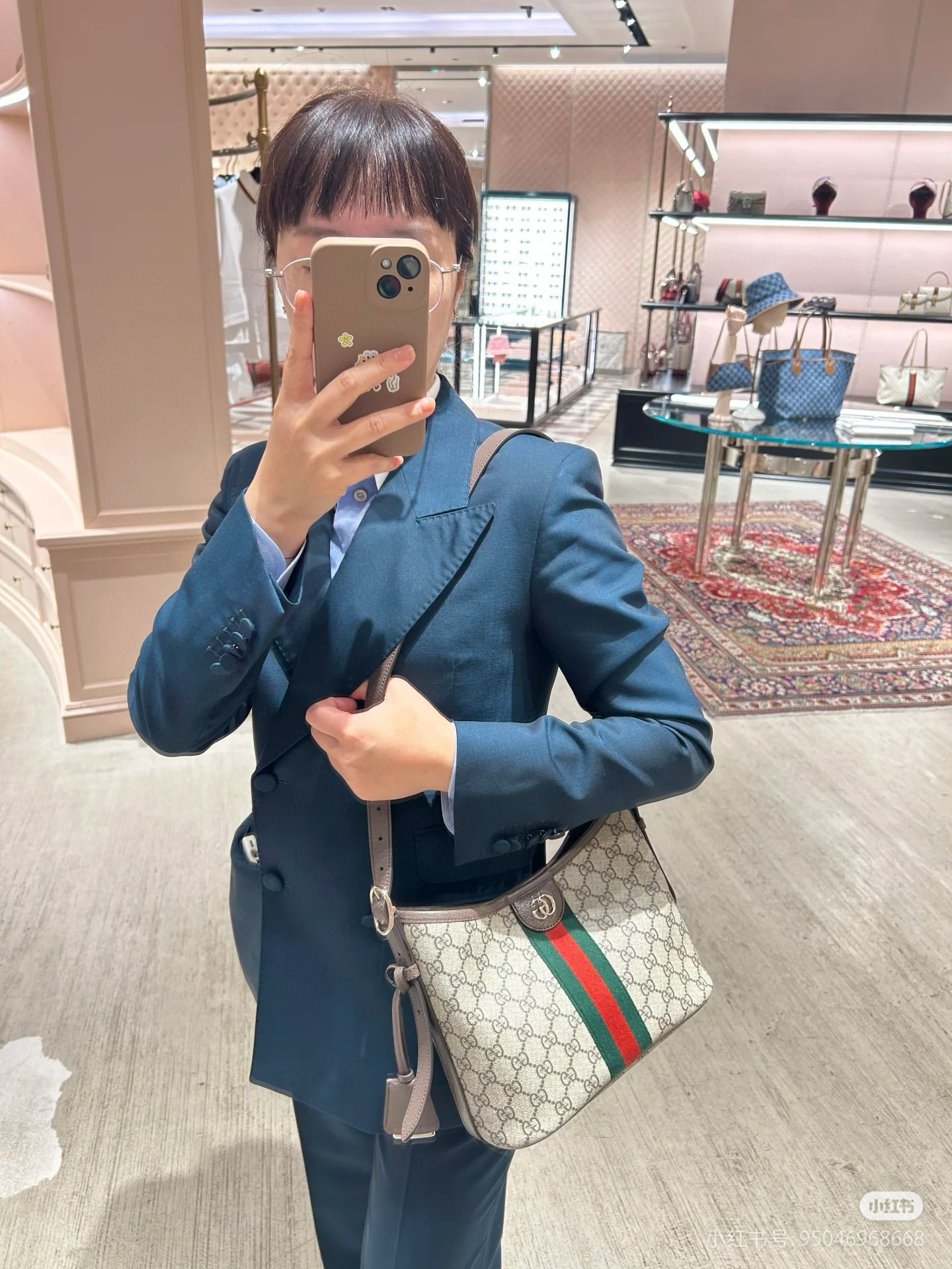 GUCCI 구찌 Ophidia 오피디아 GG 숄더백 와인레드 8