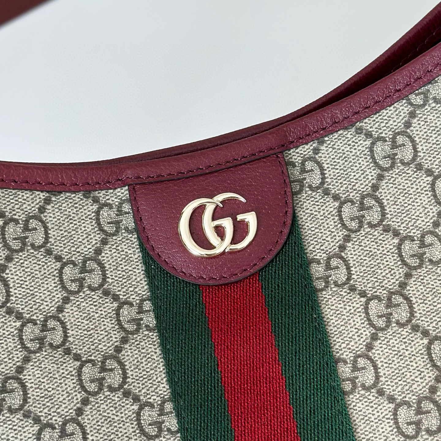 GUCCI 구찌 오피디아 GG 캔버스 버건디 숄더백 파우치 세트 5