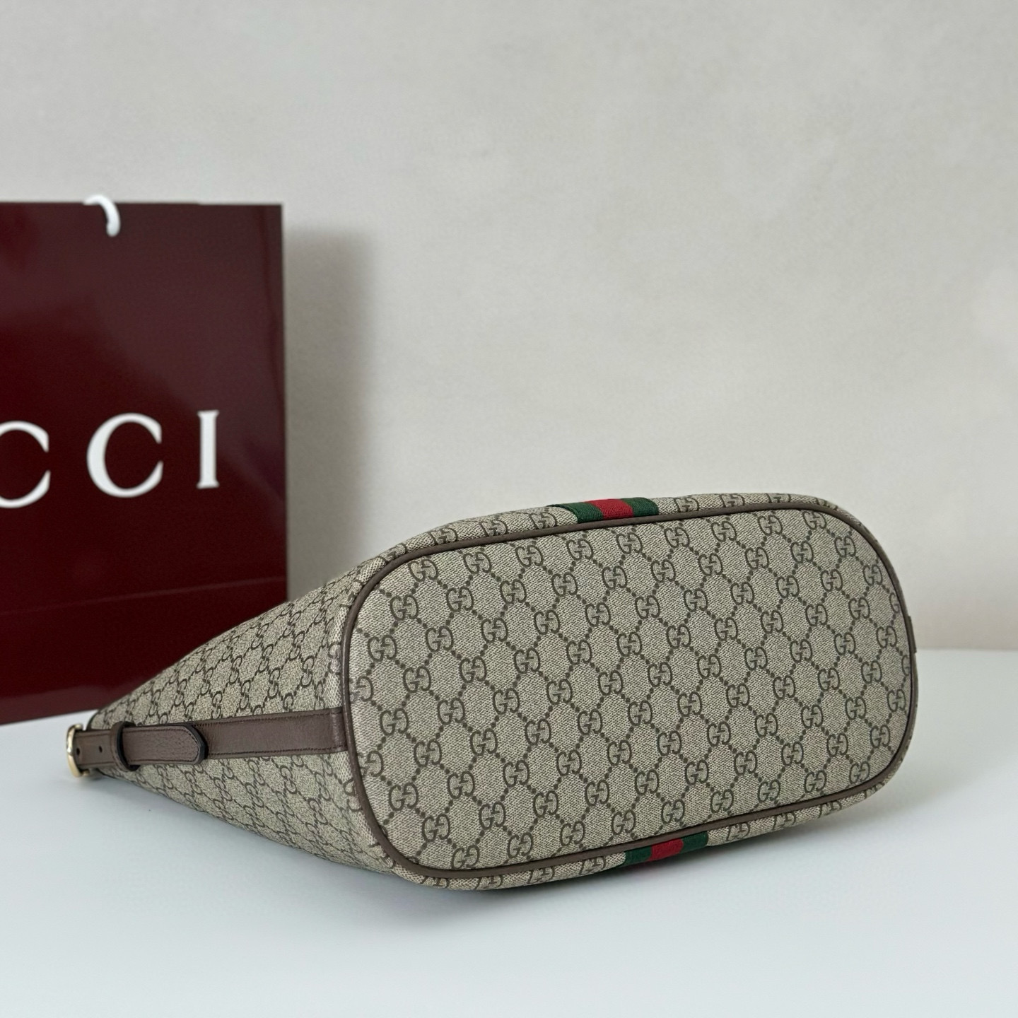 GUCCI 구찌 오피디아 GG 캔버스 버건디 숄더백 파우치 세트 11